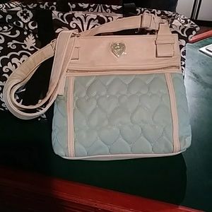 Betsy Johnson Crossbody Purse Blue & White